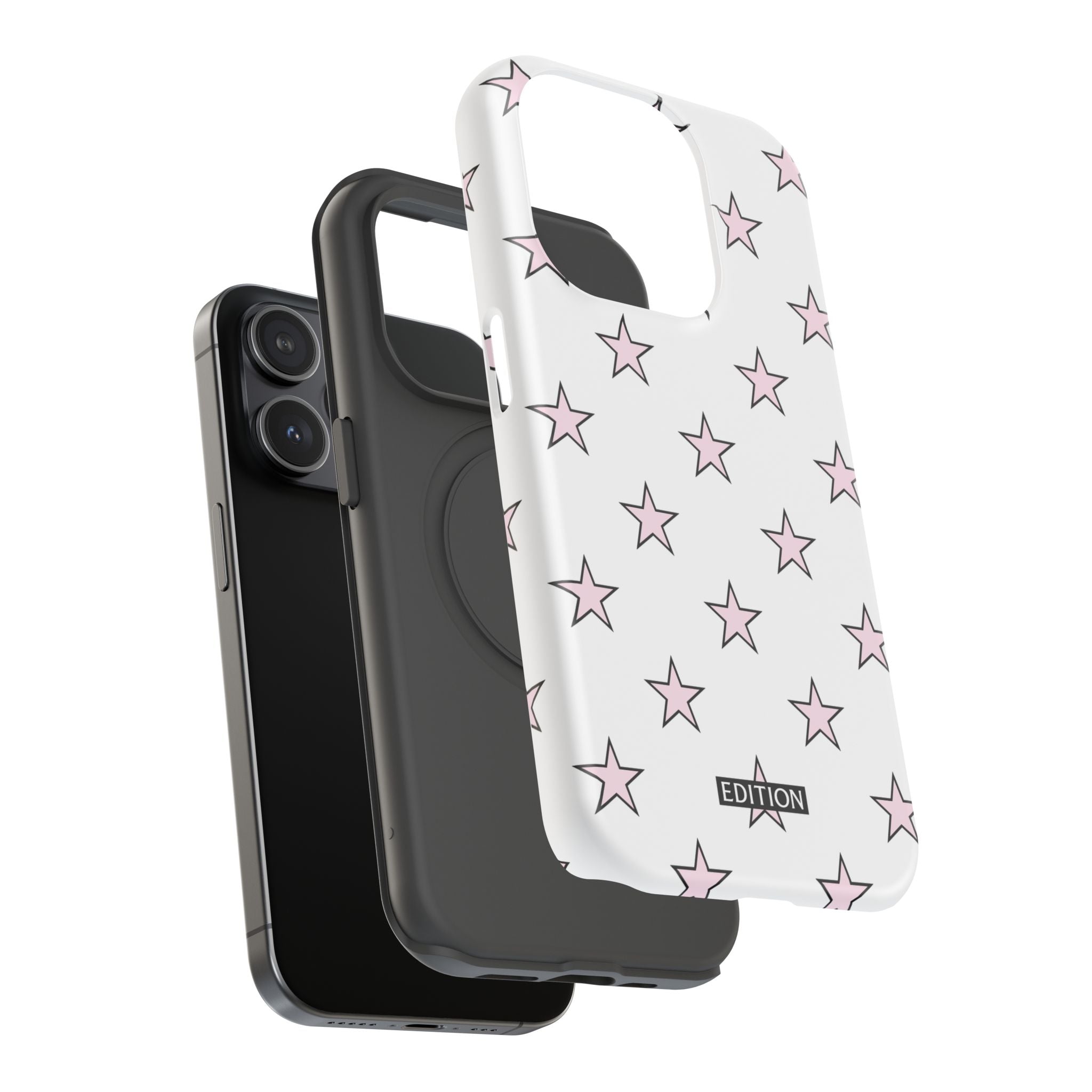 Pink and White Star Case