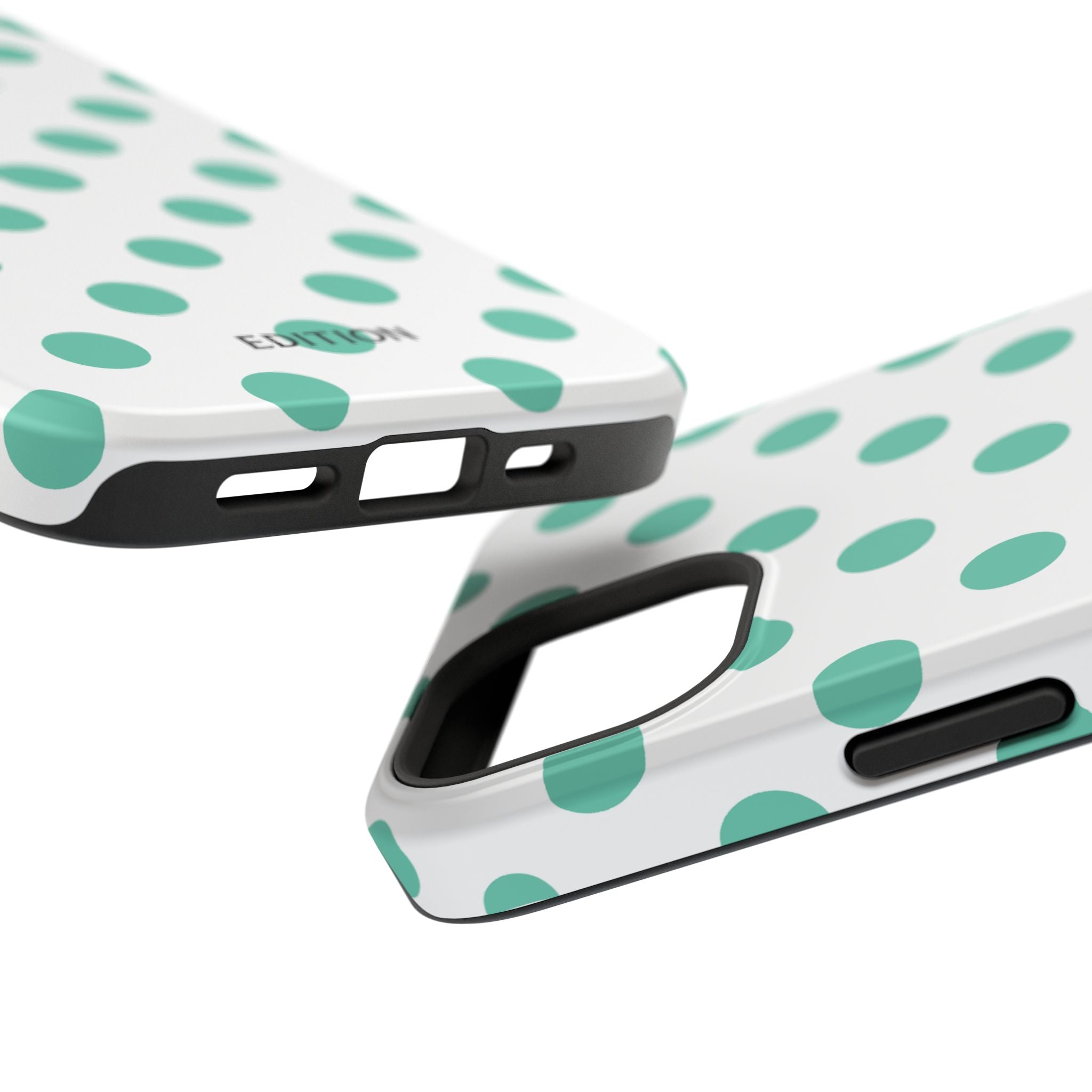 Teal and White Polka Dot Case