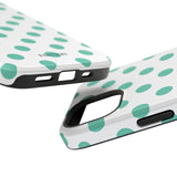 Teal and White Polka Dot Case