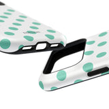 Teal and White Polka Dot Case