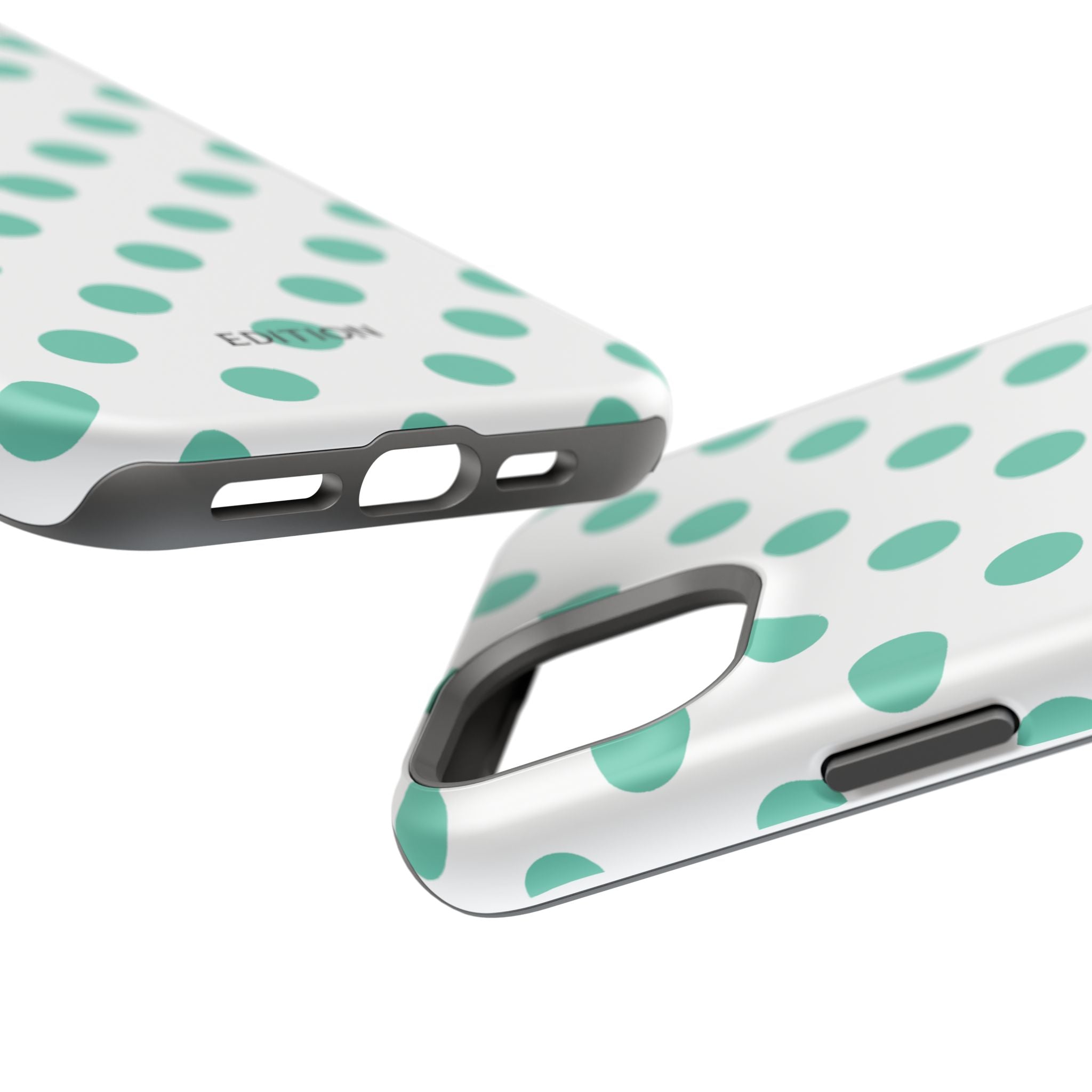 Teal and White Polka Dot Case