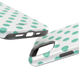 Teal and White Polka Dot Case