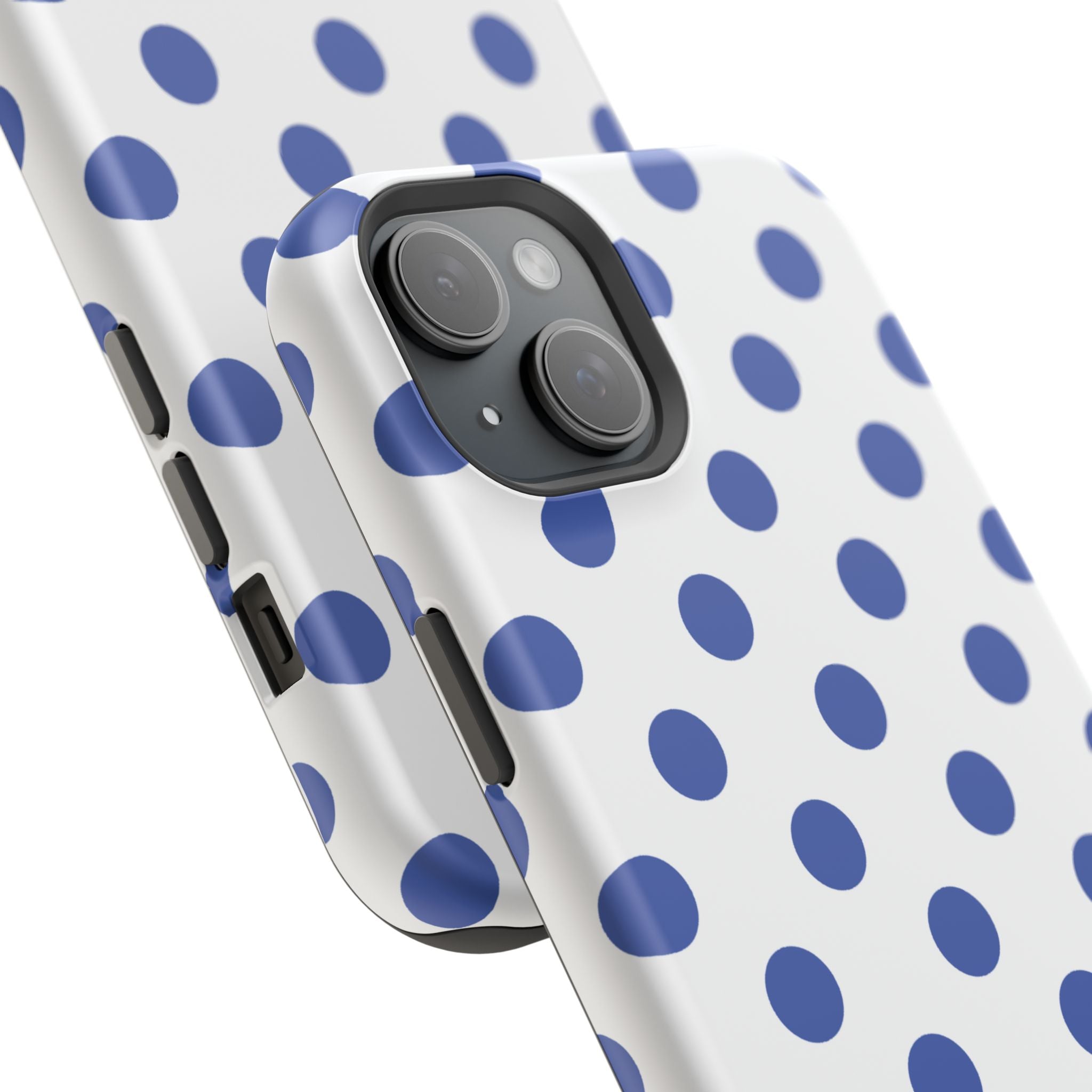 Blue and White Polka Dot Case