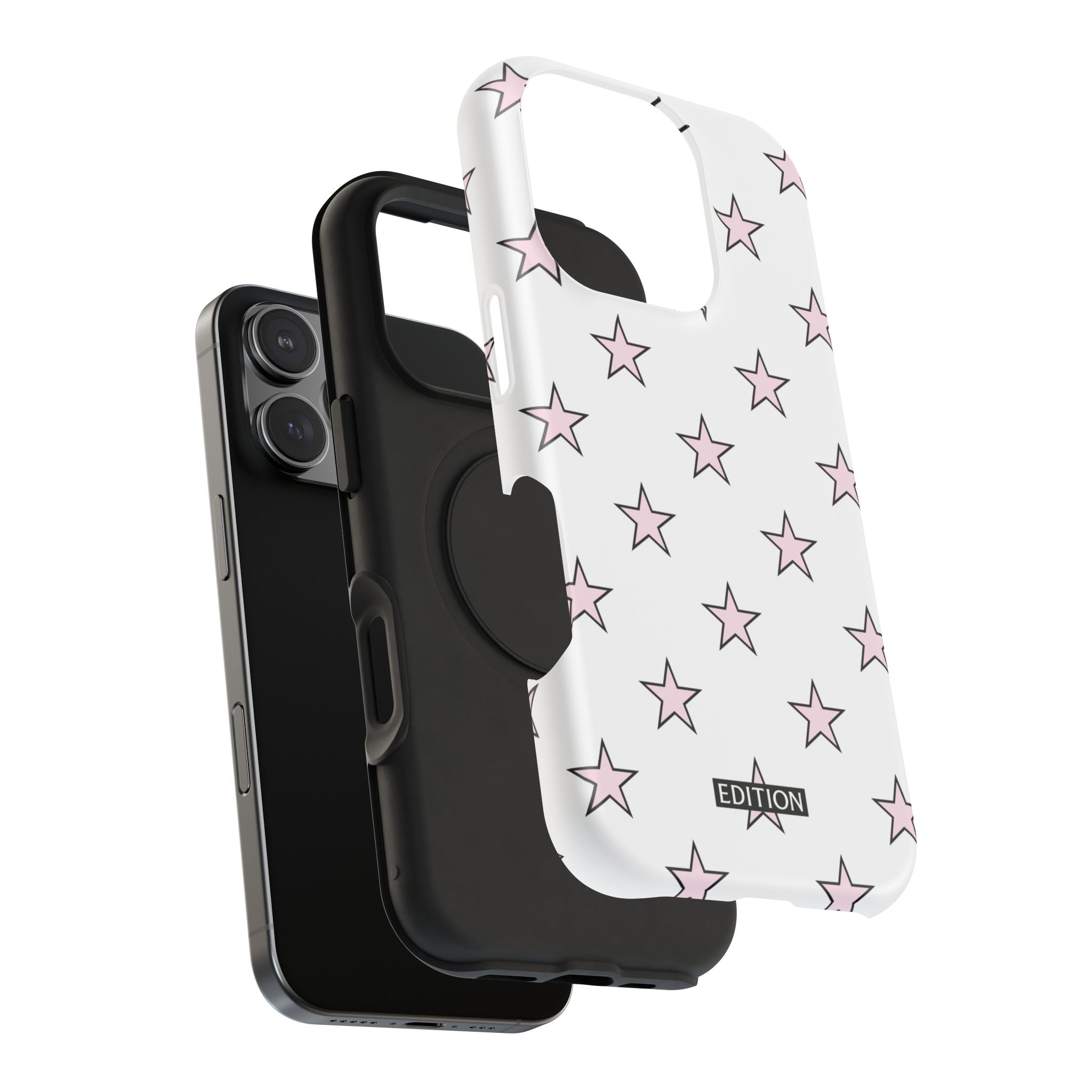 Pink and White Star Case