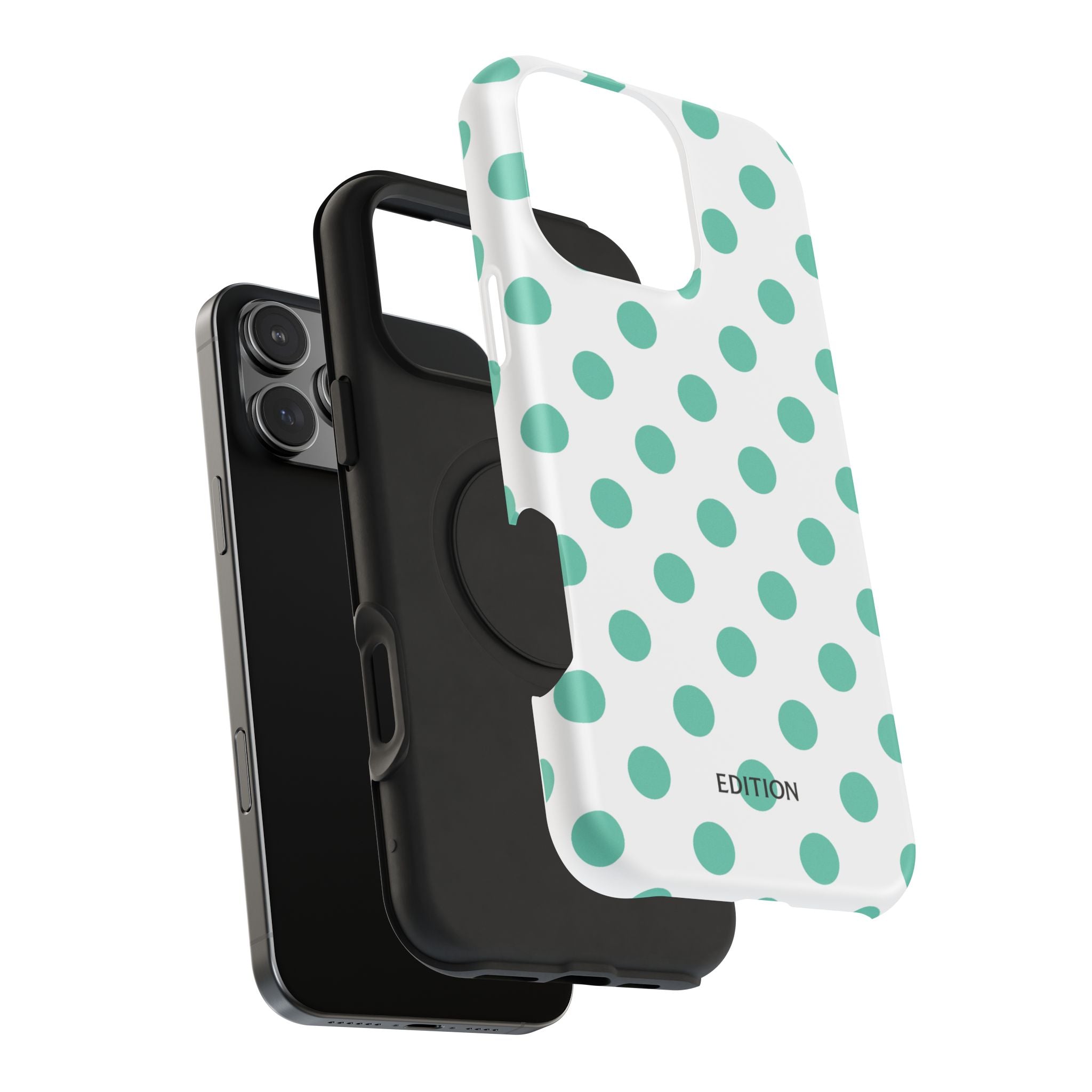 Teal and White Polka Dot Case