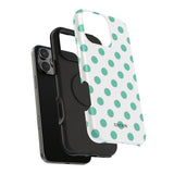 Teal and White Polka Dot Case