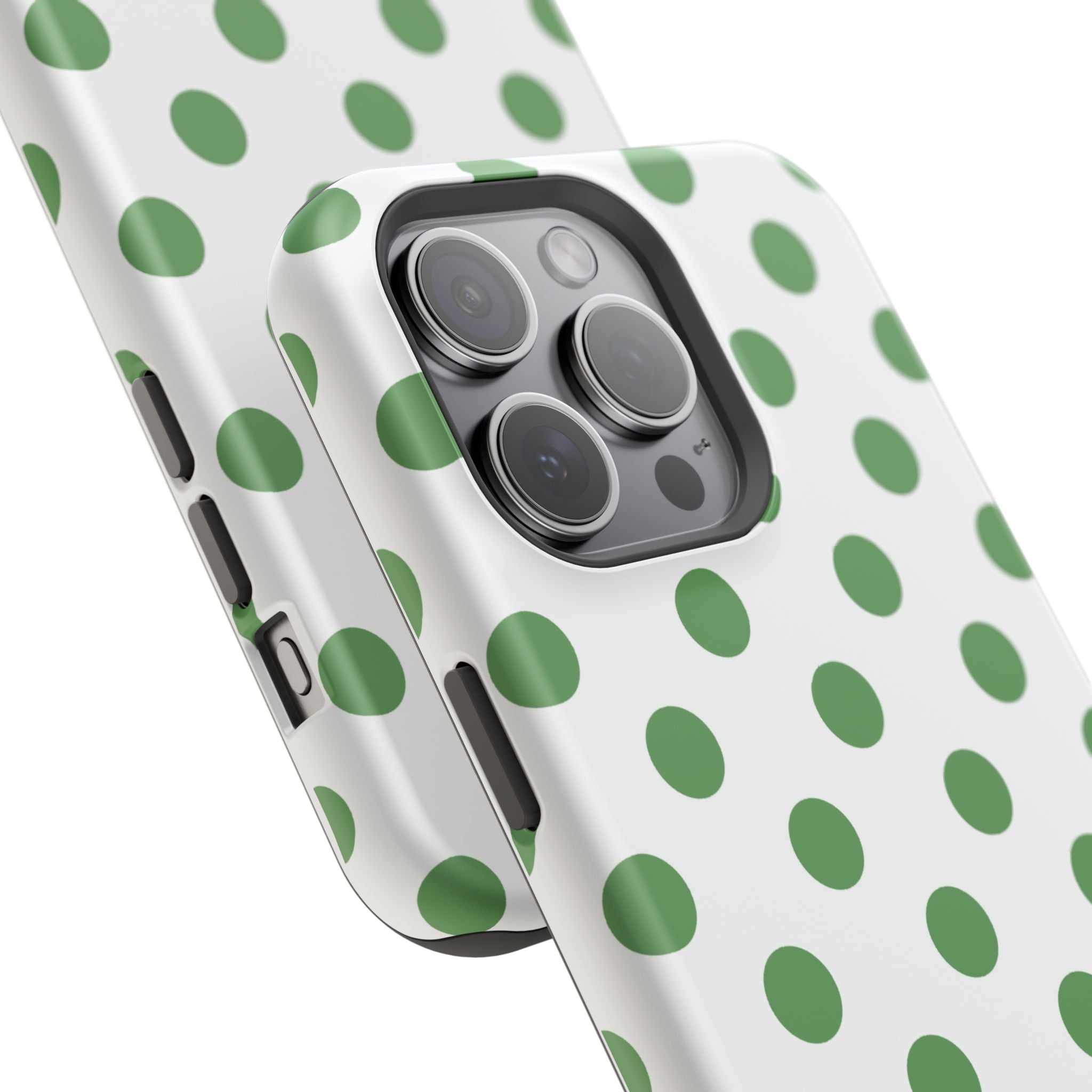 Green and White Polka Dot Case