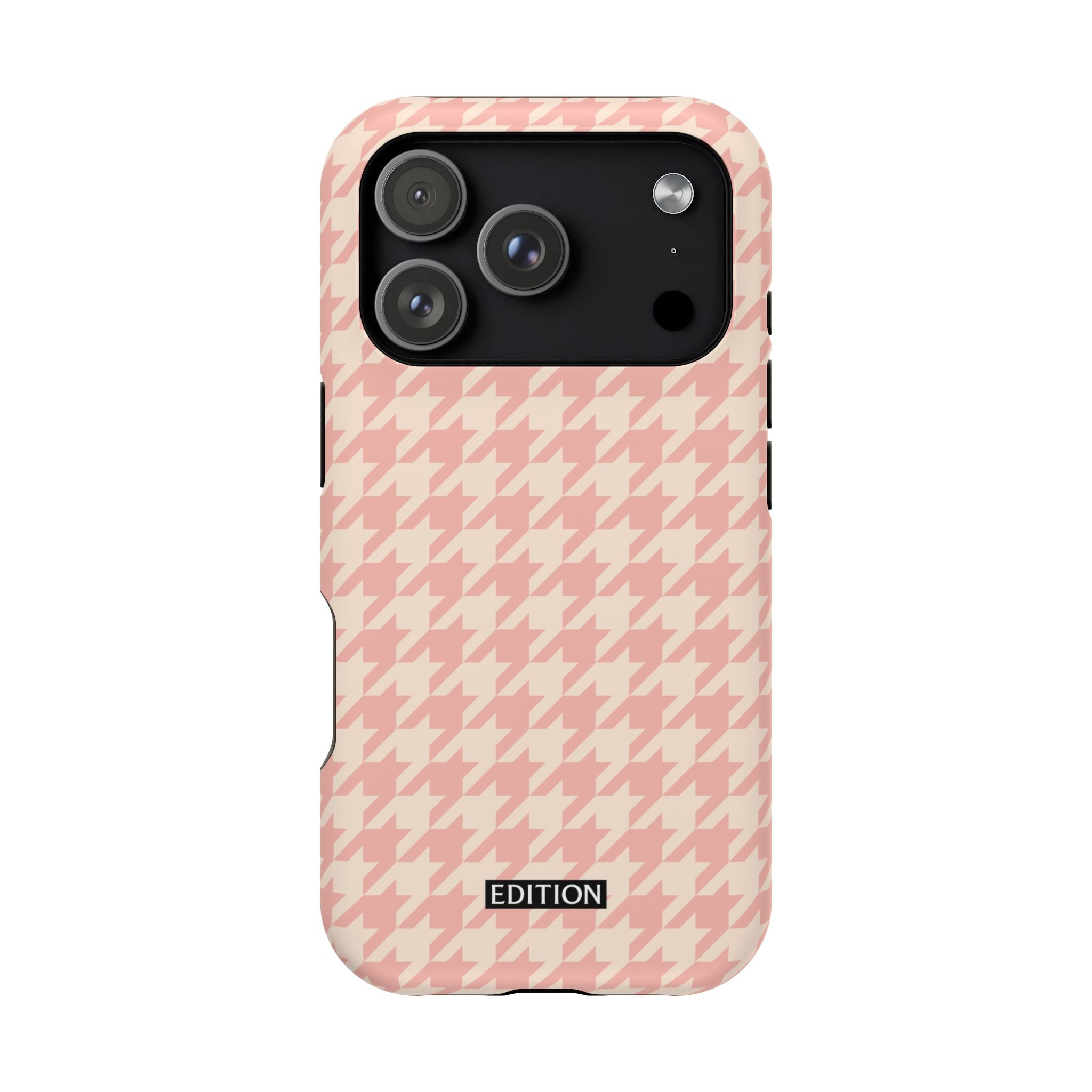 Peach Cream Houndstooth Case