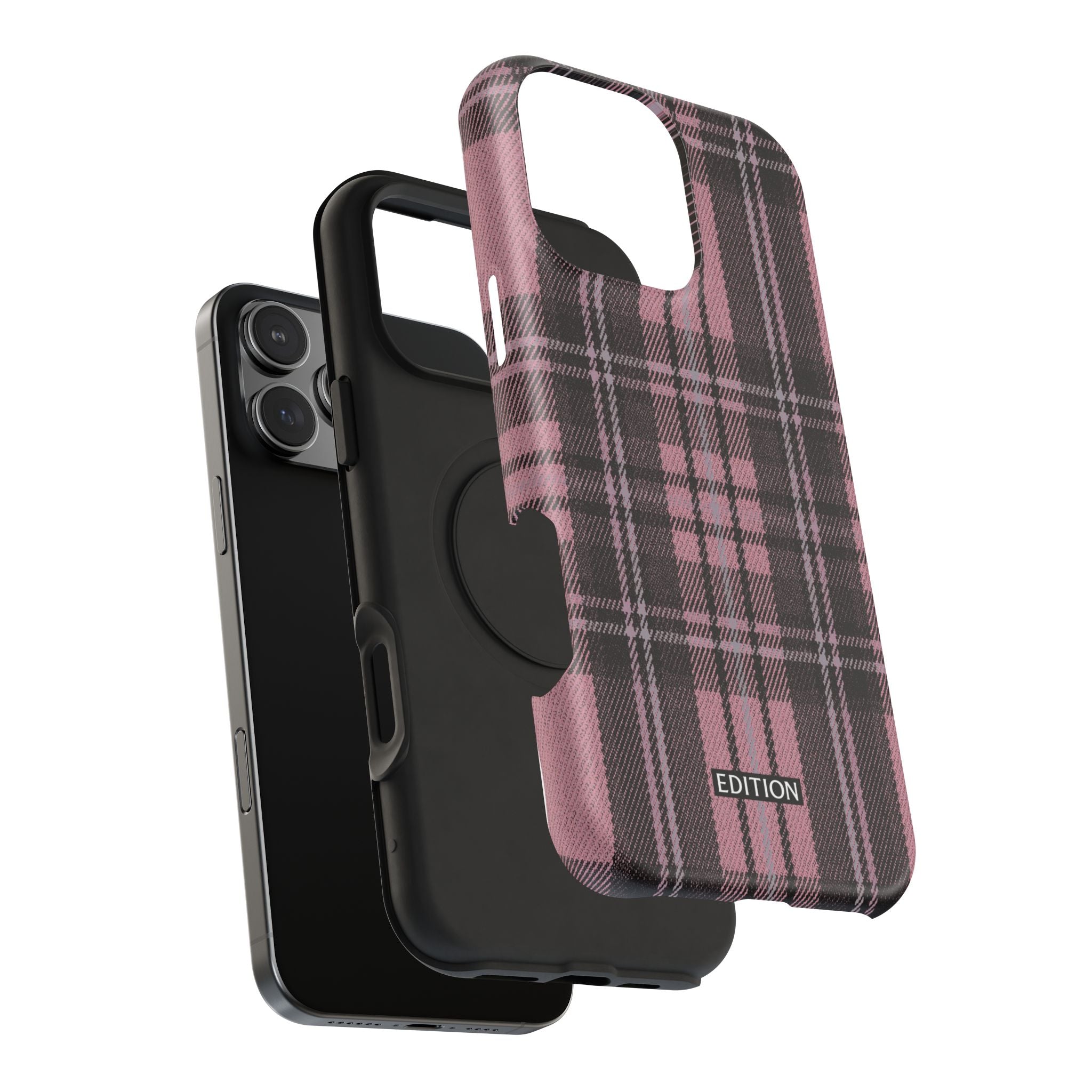 Light Pink and Black Plaid Case