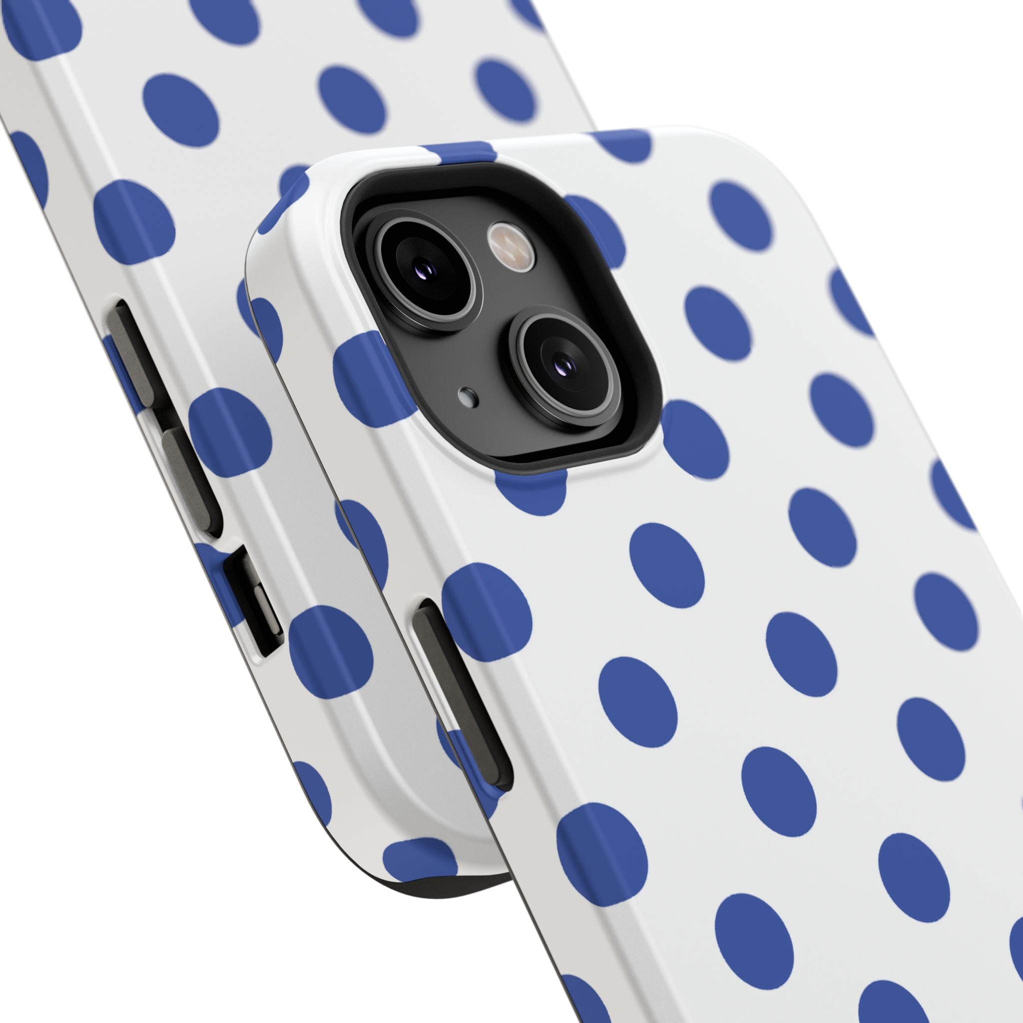 Blue and White Polka Dot Case
