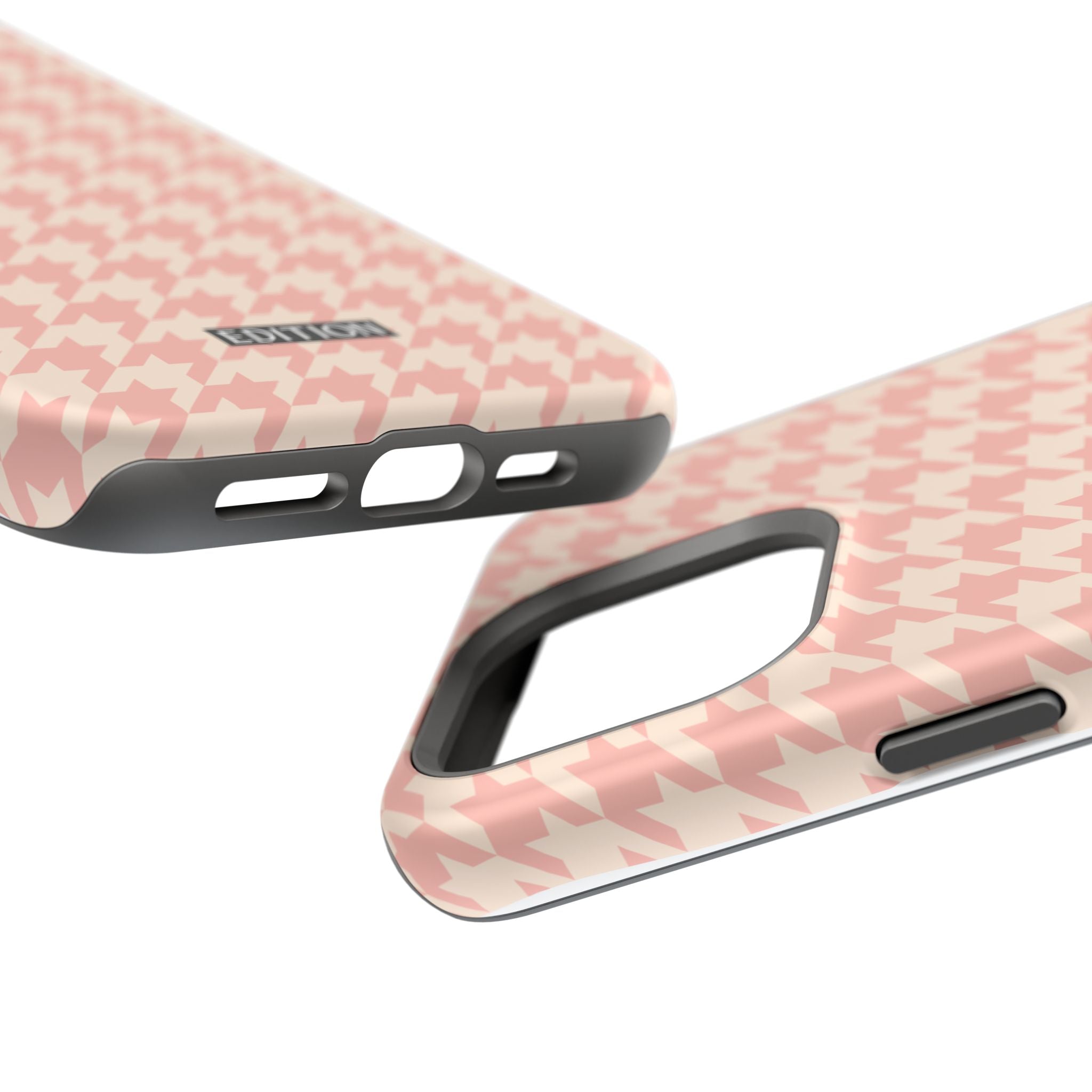 Peach Cream Houndstooth Case