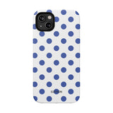 Blue and White Polka Dot Case