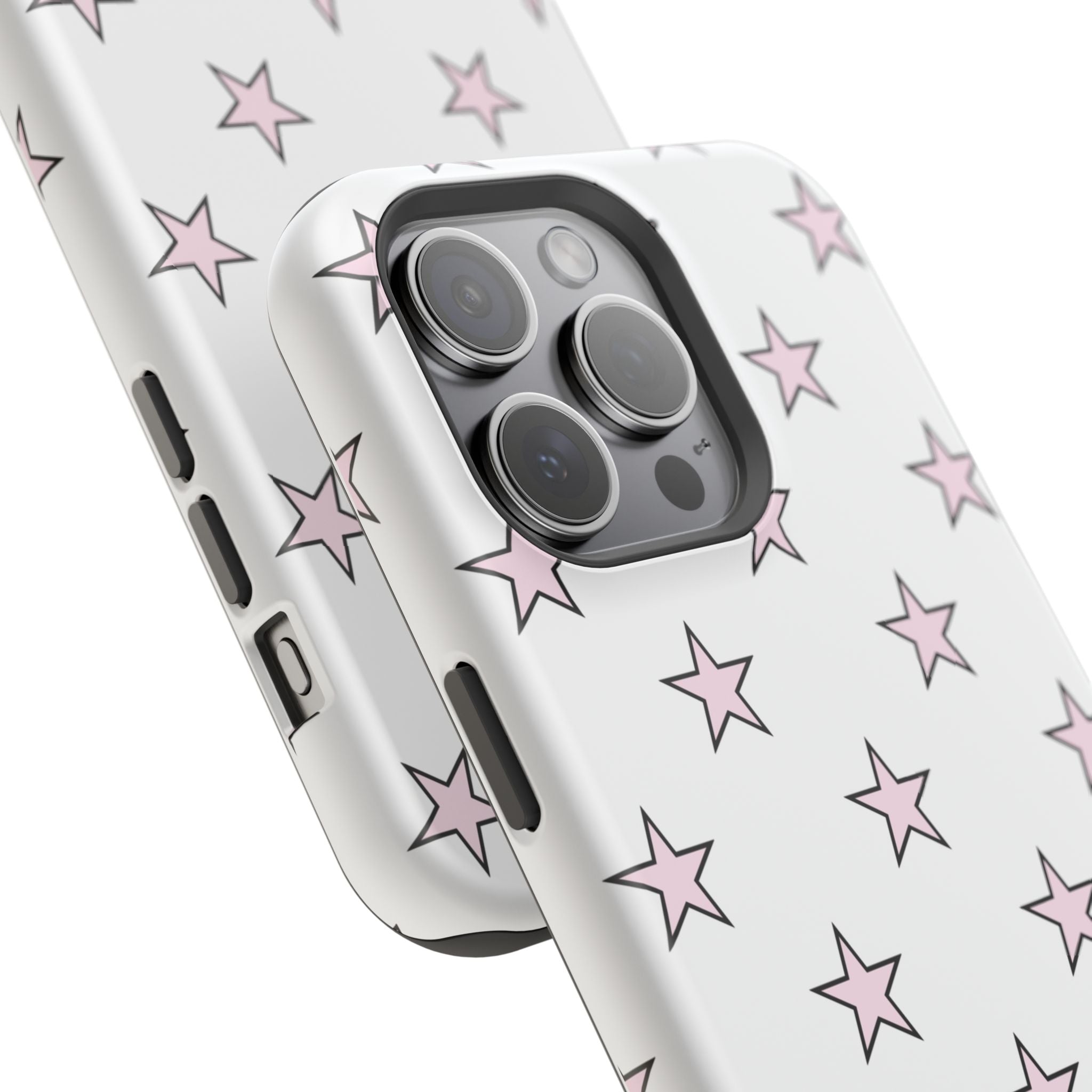 Pink and White Star Case