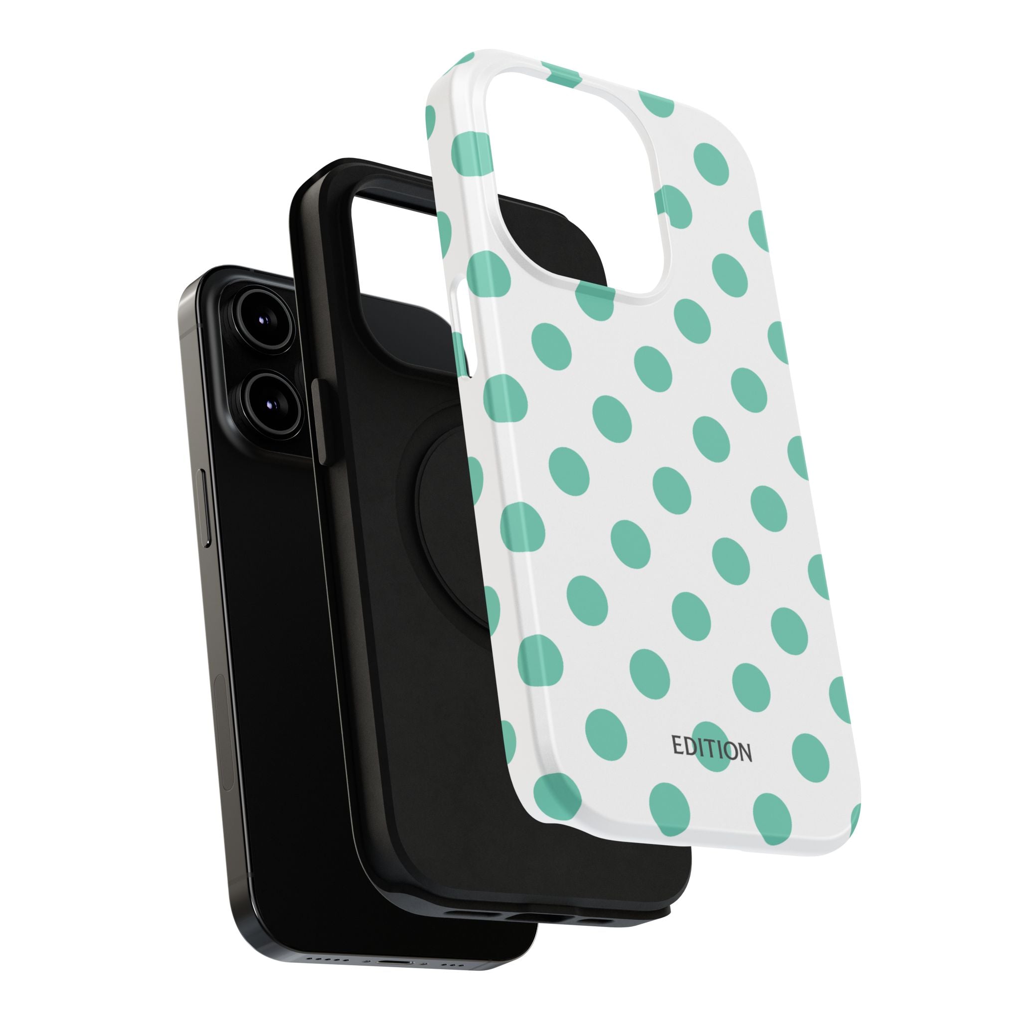 Teal and White Polka Dot Case
