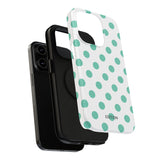 Teal and White Polka Dot Case