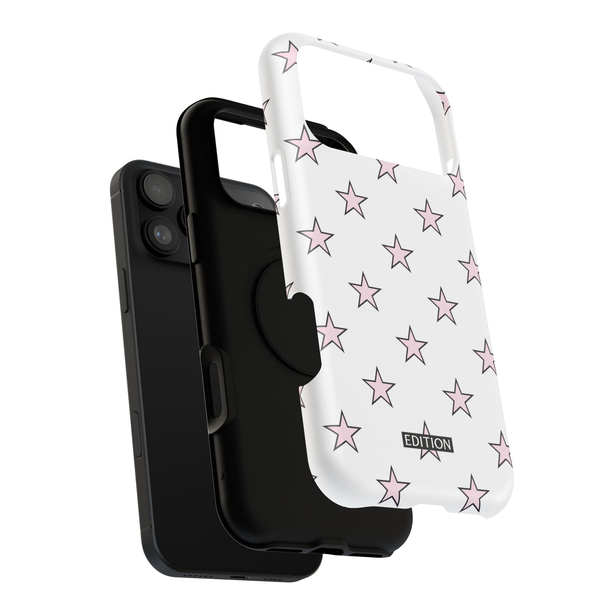 Pink and White Star Case