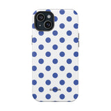 Blue and White Polka Dot Case