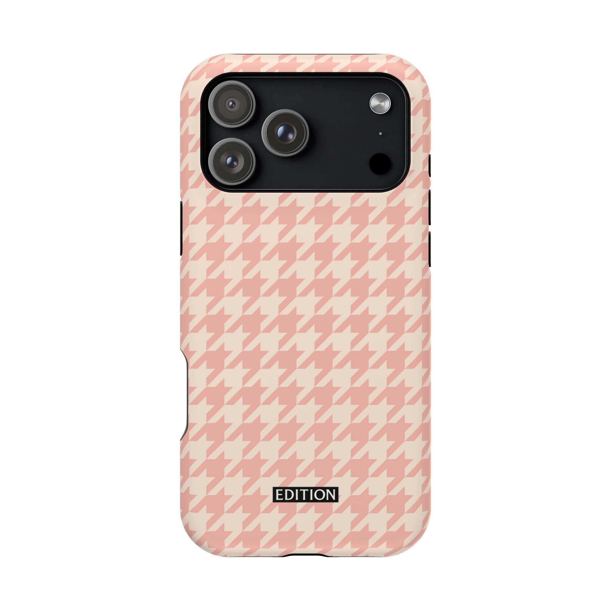 Peach Cream Houndstooth Case
