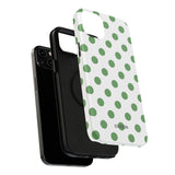 Green and White Polka Dot Case