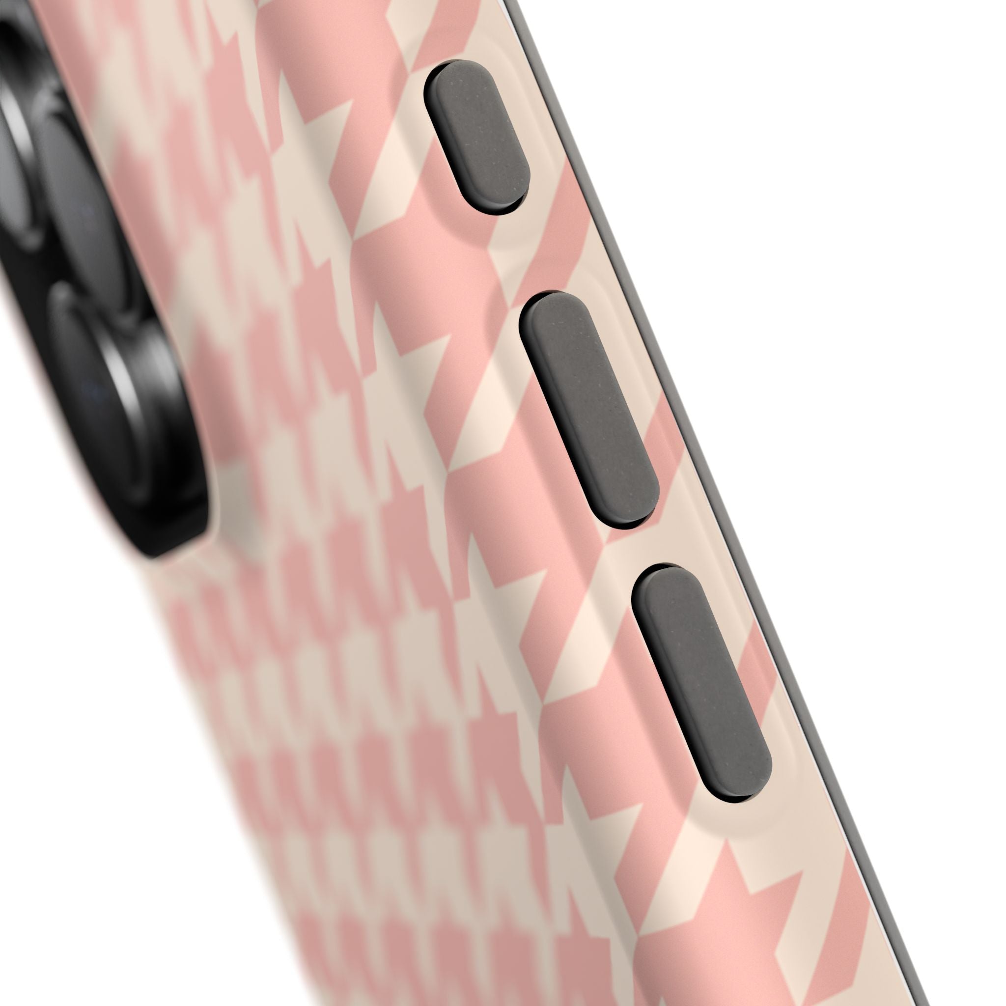 Peach Cream Houndstooth Case