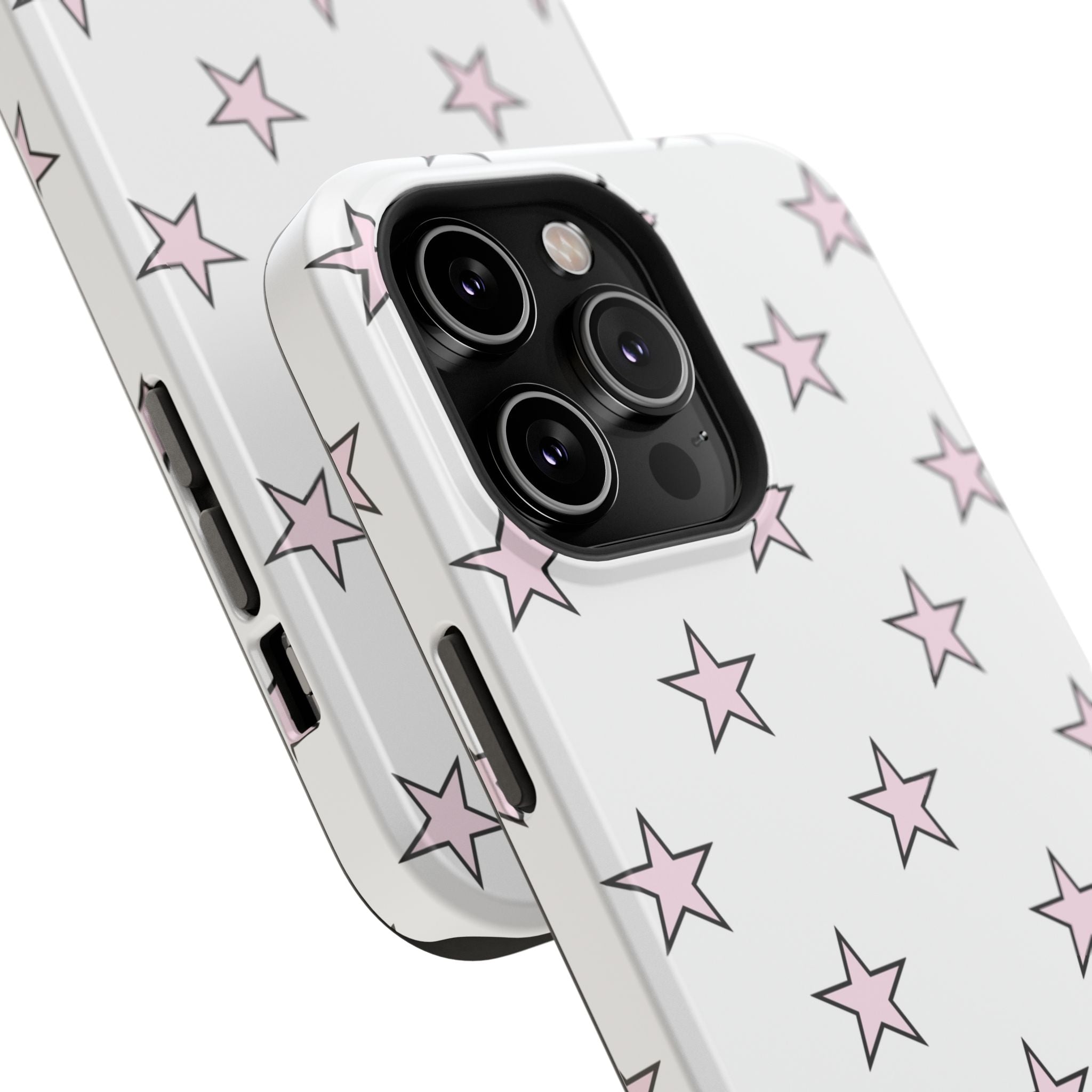 Pink and White Star Case