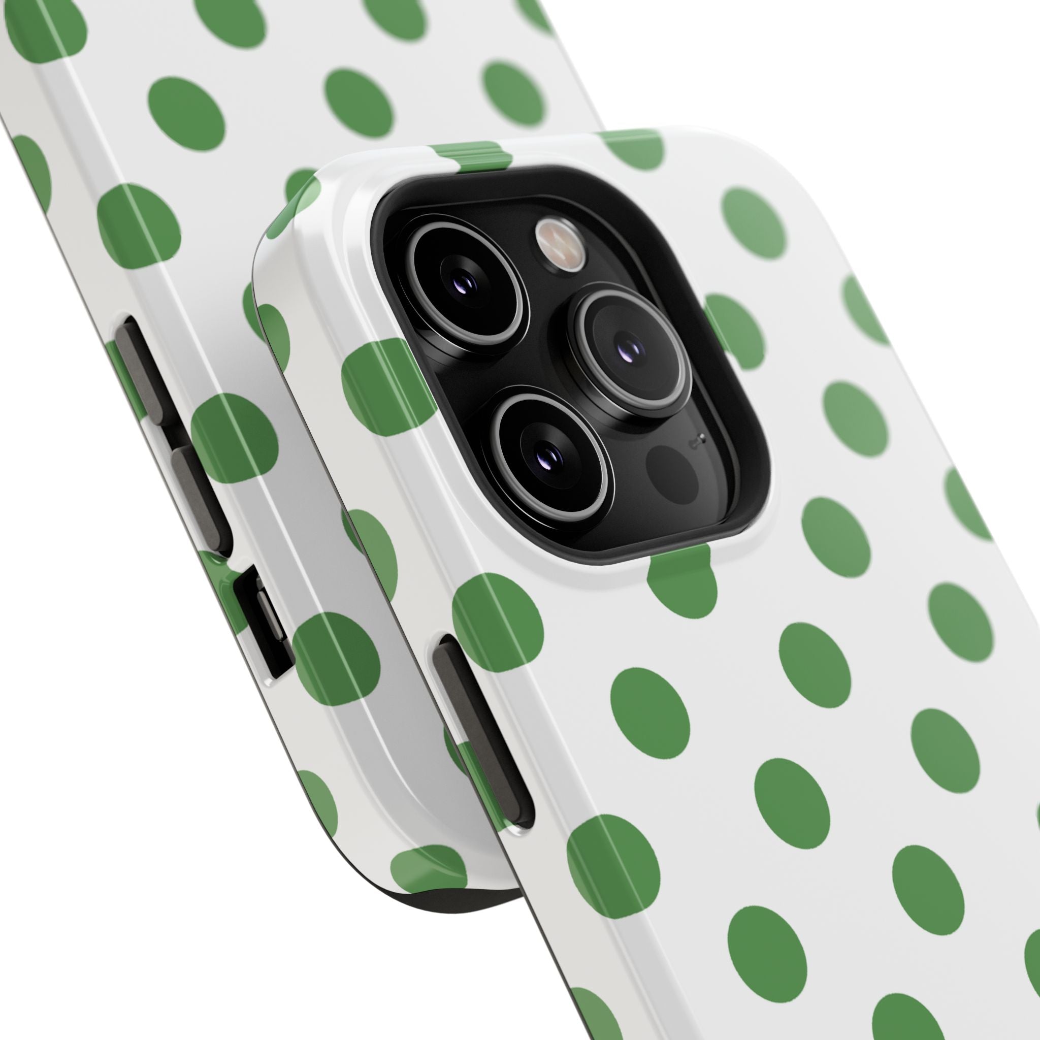 Green and White Polka Dot Case