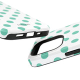Teal and White Polka Dot Case