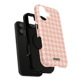 Peach Cream Houndstooth Case