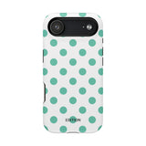 Teal and White Polka Dot Case
