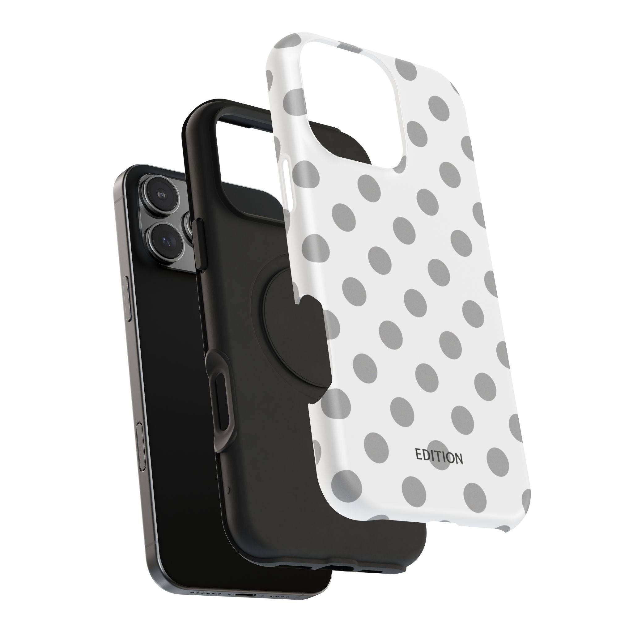 Grey and White Polka Dot Case