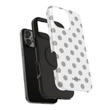 Grey and White Polka Dot Case