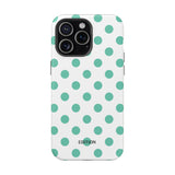 Teal and White Polka Dot Case