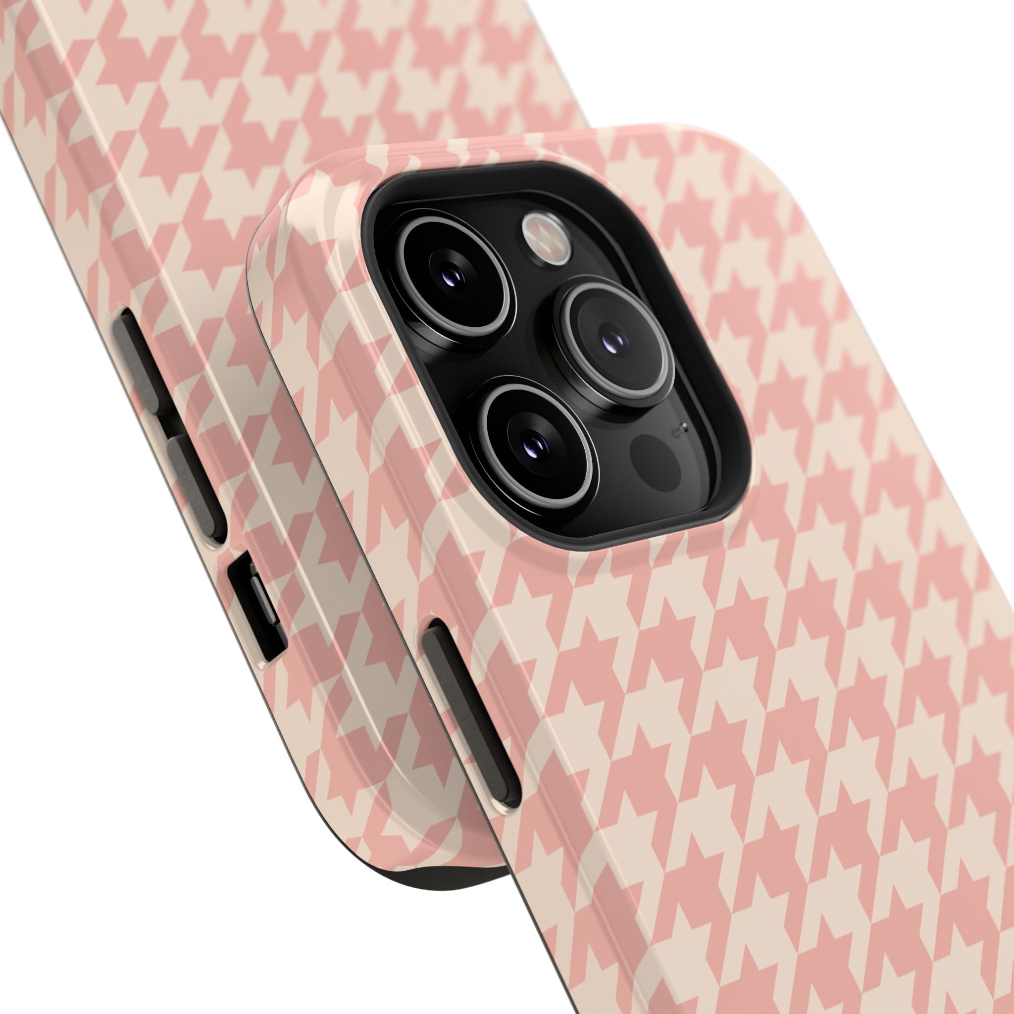 Peach Cream Houndstooth Case
