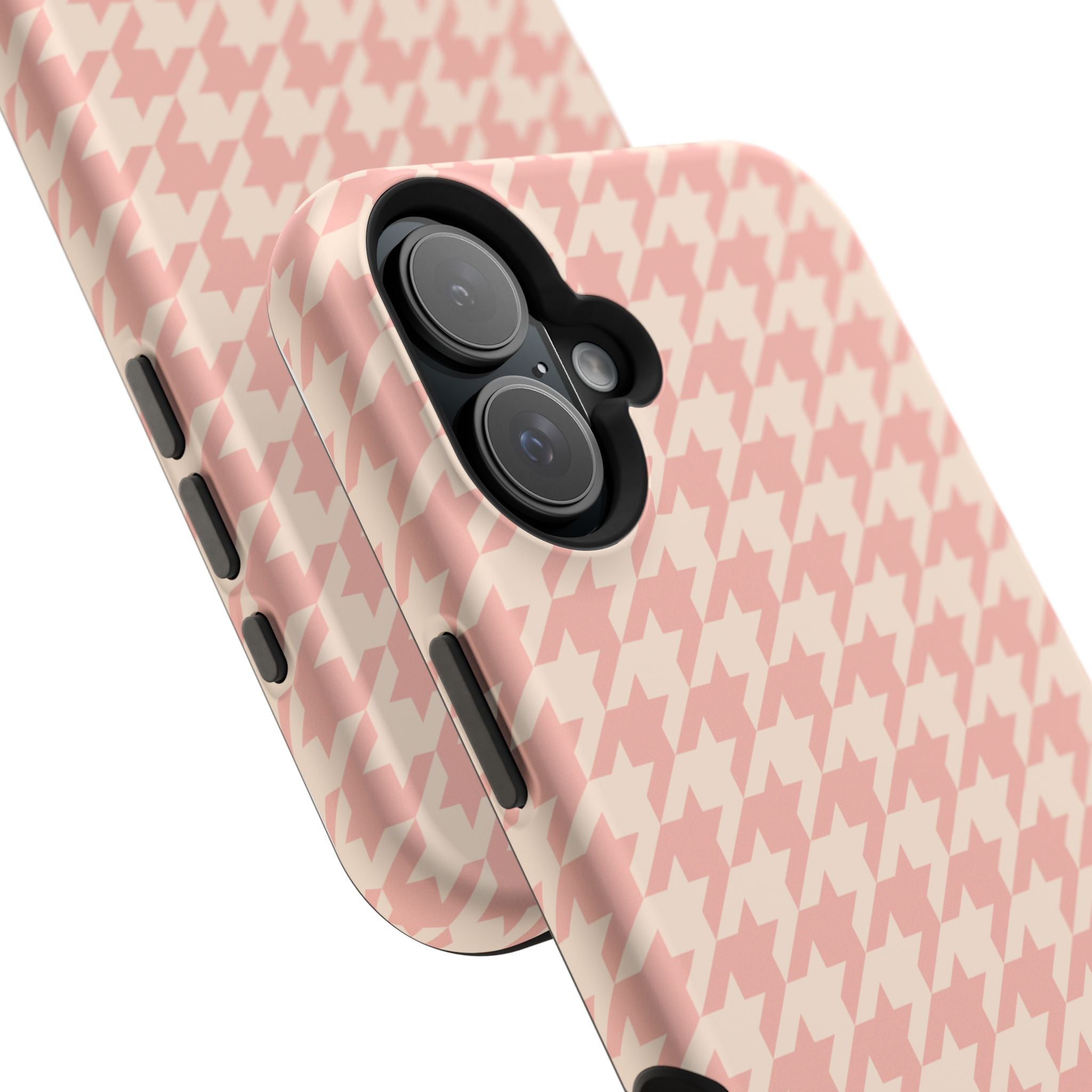 Peach Cream Houndstooth Case