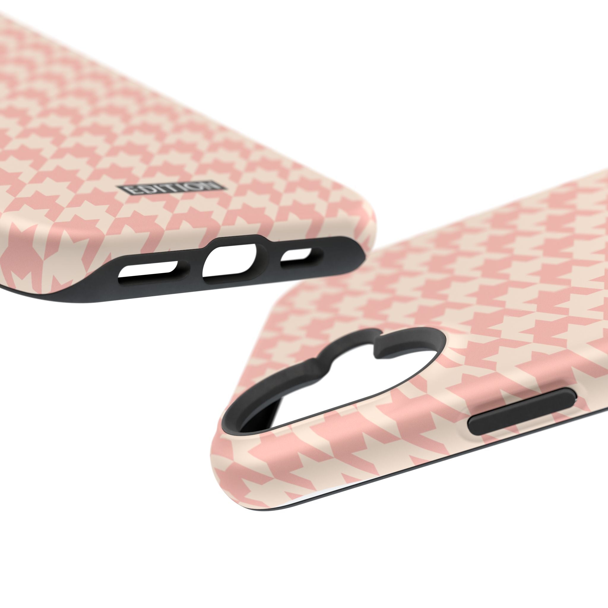 Peach Cream Houndstooth Case