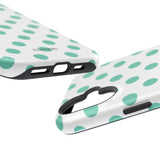 Teal and White Polka Dot Case