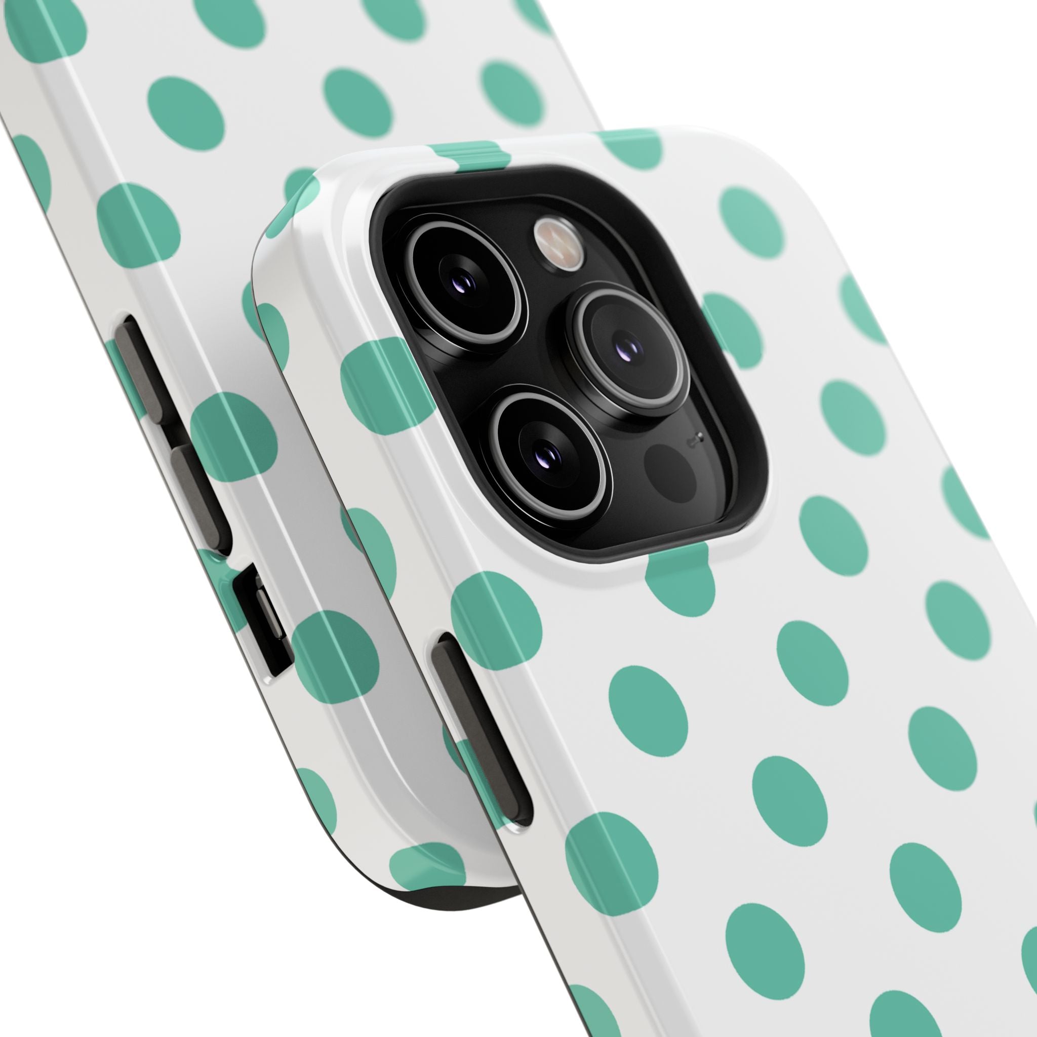 Teal and White Polka Dot Case
