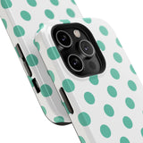 Teal and White Polka Dot Case