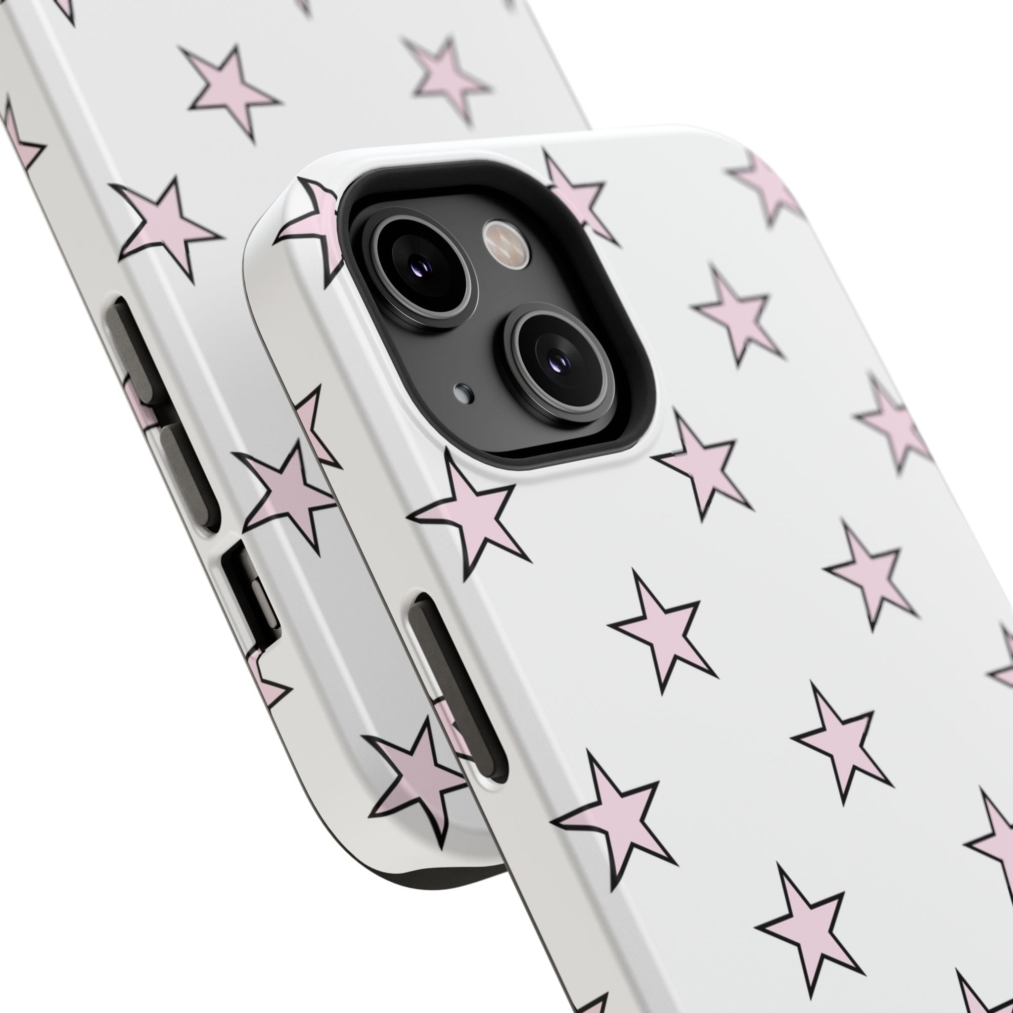 Pink and White Star Case