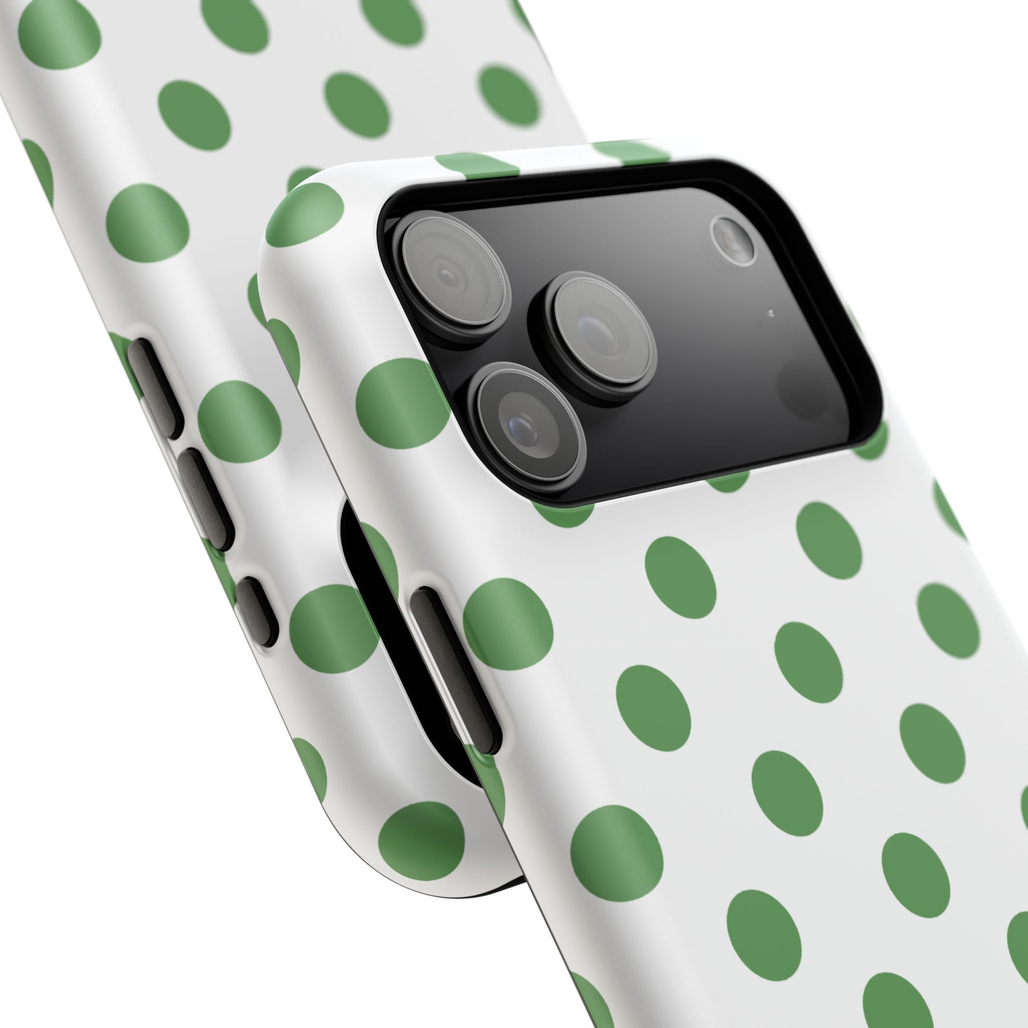 Green and White Polka Dot Case