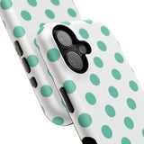 Teal and White Polka Dot Case