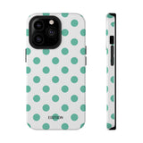 Teal and White Polka Dot Case