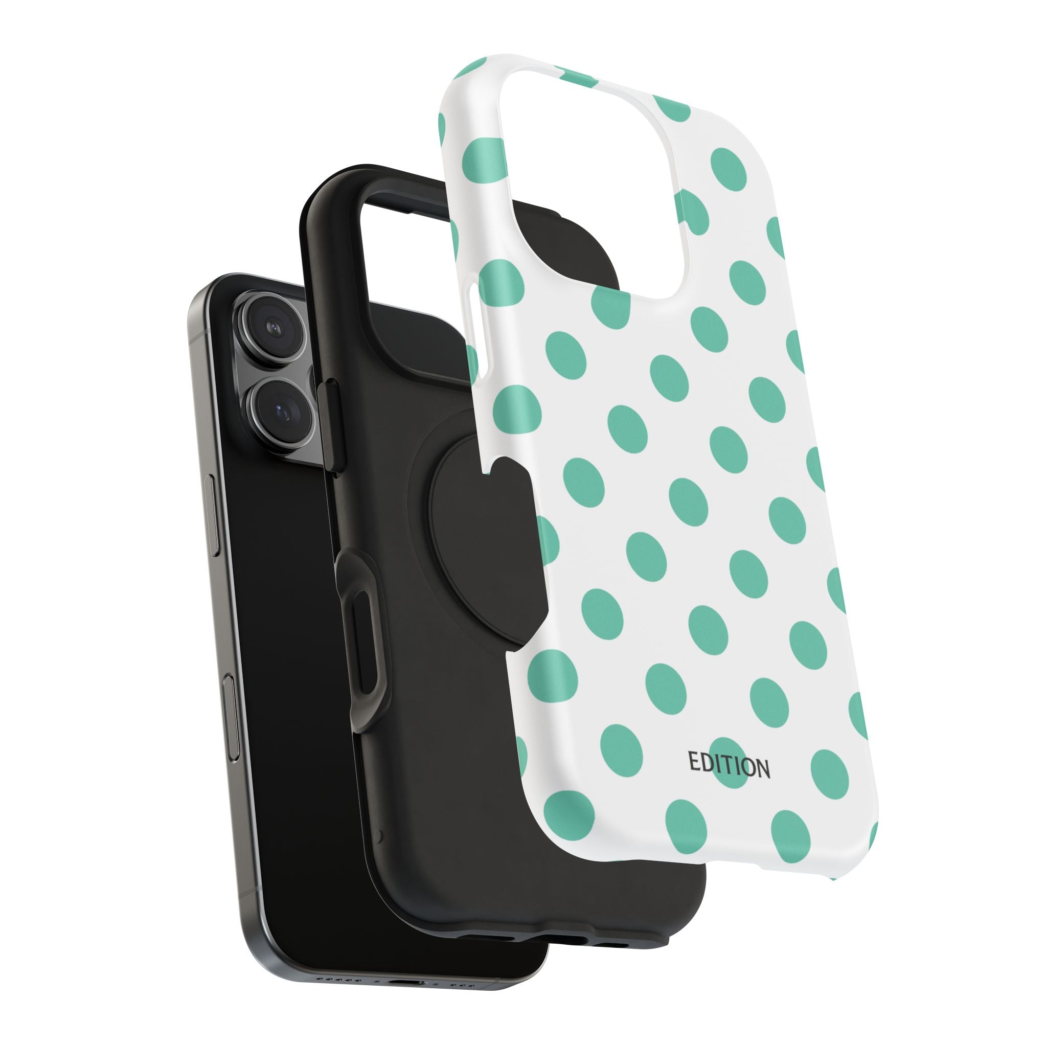 Teal and White Polka Dot Case