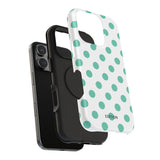 Teal and White Polka Dot Case