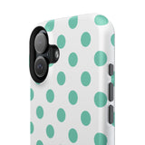 Teal and White Polka Dot Case