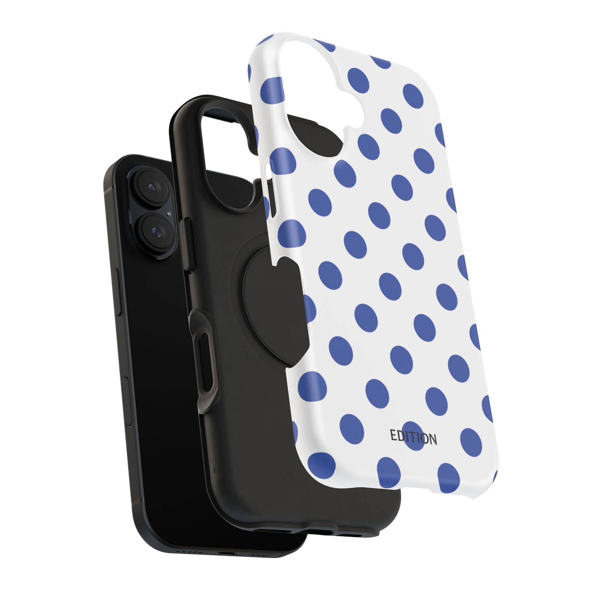 Blue and White Polka Dot Case