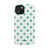 Teal and White Polka Dot Case