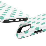 Teal and White Polka Dot Case