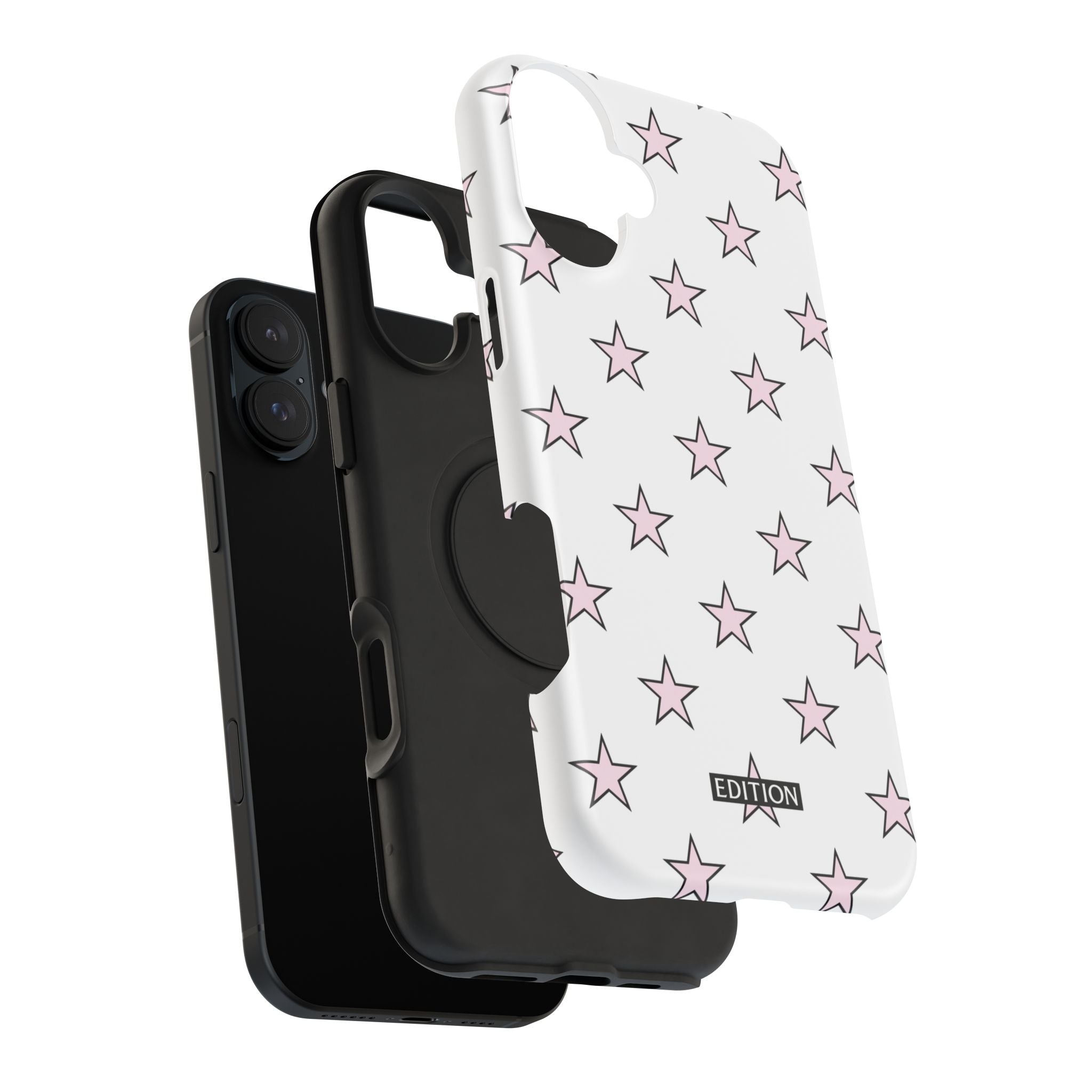 Pink and White Star Case