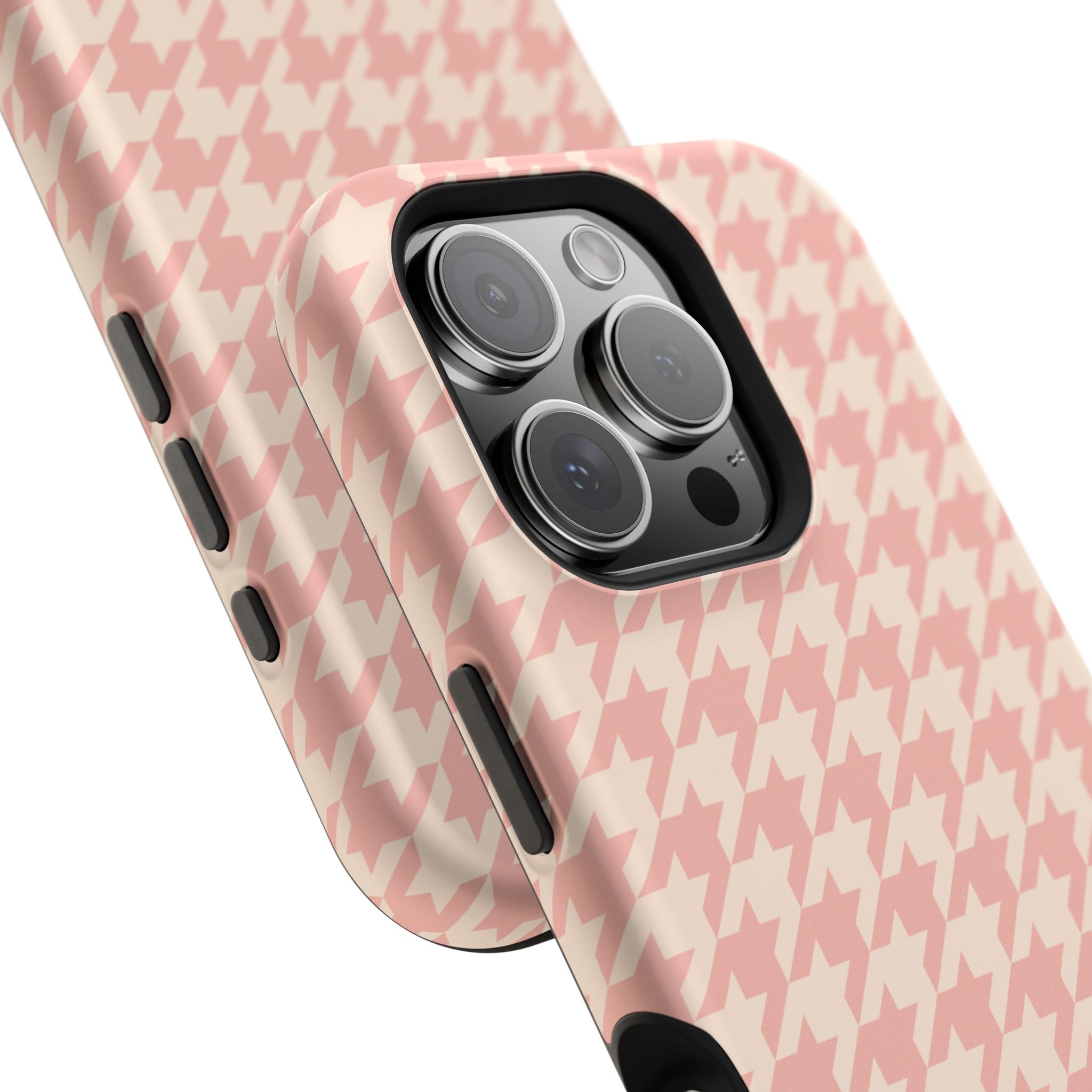 Peach Cream Houndstooth Case